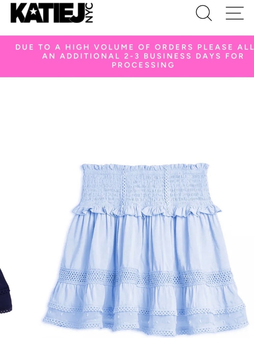 KatieJ NYC Lara Skirt size XS retail $73